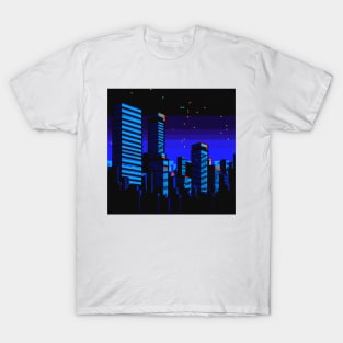 Pixel art cyberpunk cities 4 T-Shirt